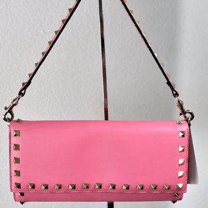 Valentino Pink Leather Studed Wallet/Purse
